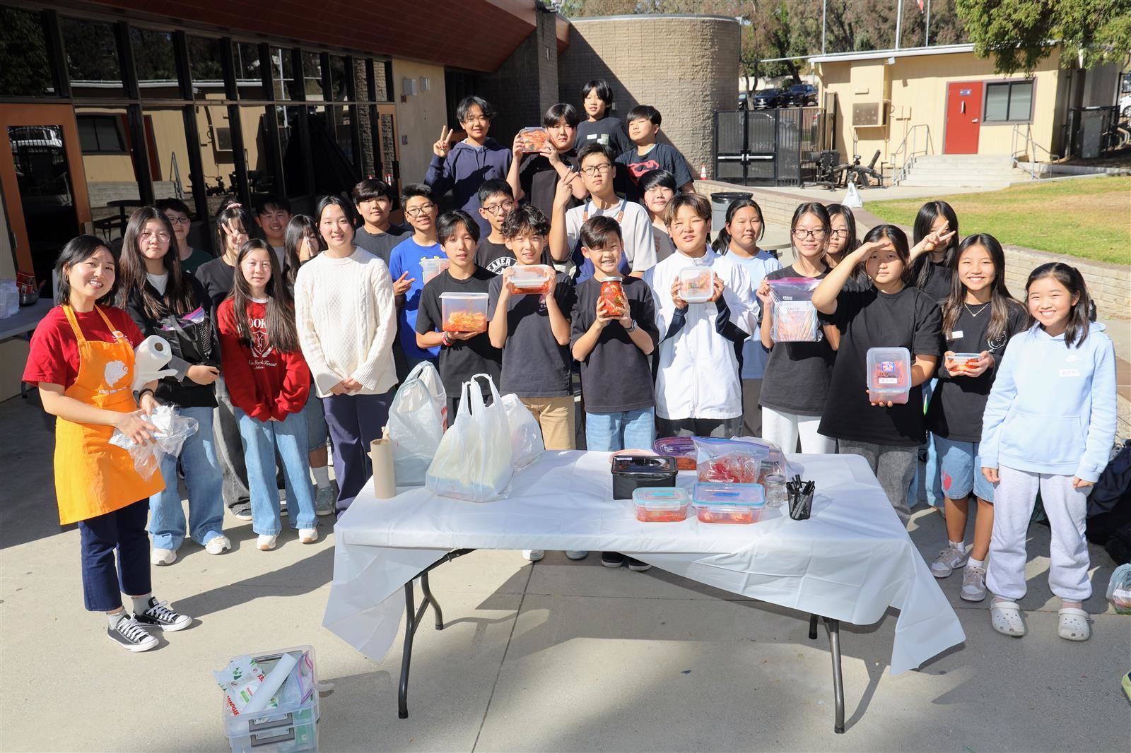 Parks Junior High Students Celebrate Kimchi Day with Hands-On Kimchi-Making Experience